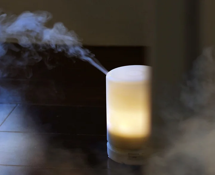Essential oil diffuser creating a calm atmosphere.